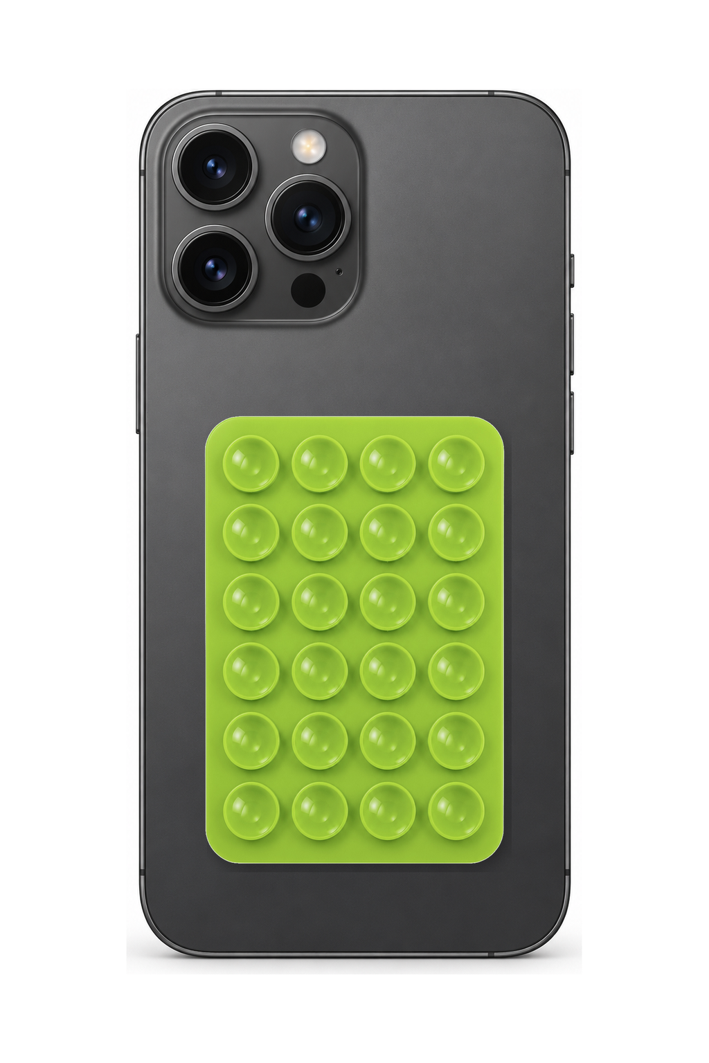 Telefon Arkası Vantuzlu Silikon Tutucu Sticker - Lime Yeşili telefon üzerinde kullanım görseli