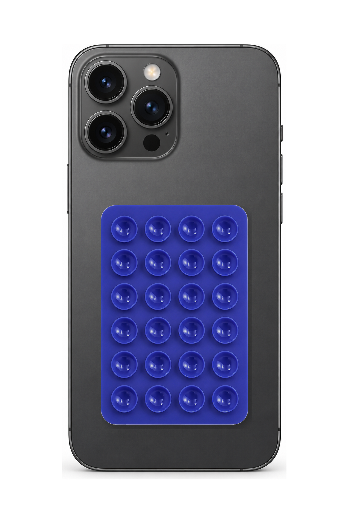 Telefon Arkası Vantuzlu Silikon Tutucu Sticker - Saks Mavisi telefon üzerinde kullanım görseli