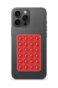 Telefon Arkası Vantuzlu Silikon Tutucu Sticker - Kırmızı telefon üzerinde kullanım görseli