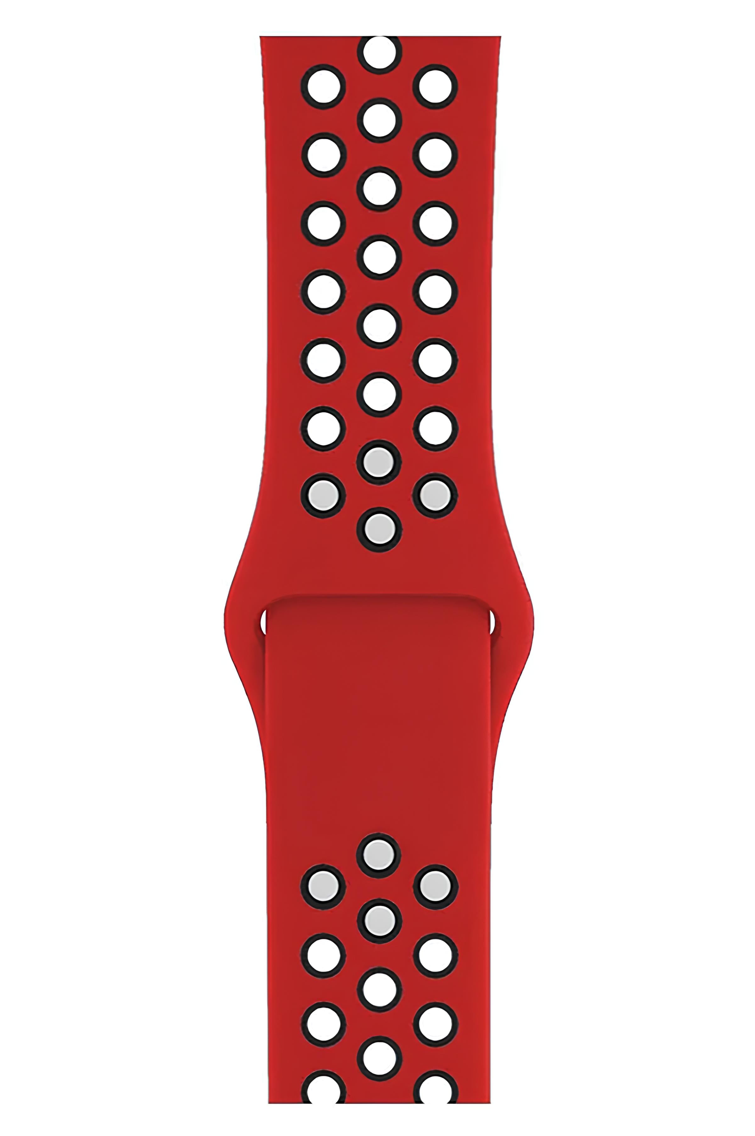 Apple Watch Fileli Kordon Kırmızı-Siyah