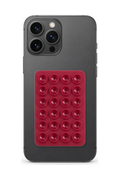 Telefon Arkası Vantuzlu Silikon Tutucu Sticker - Bordo telefon üzerinde kullanım görseli