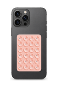 Telefon Arkası Vantuzlu Silikon Tutucu Sticker - Pudra Pembe telefon üzerinde kullanım görseli