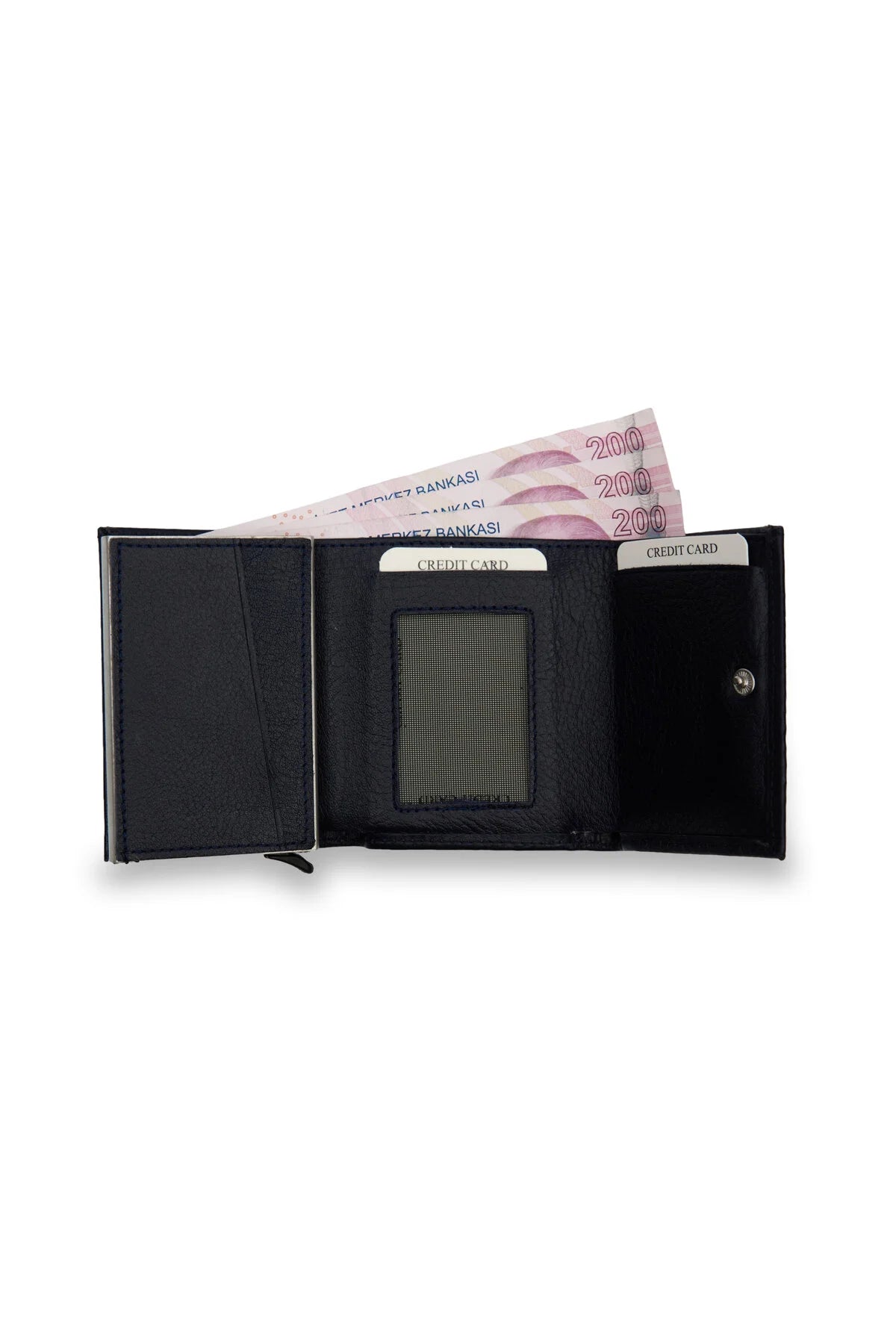 Hakiki Deri Akıllı Otomatik Mekanizmalı Kartlık Cüzdan