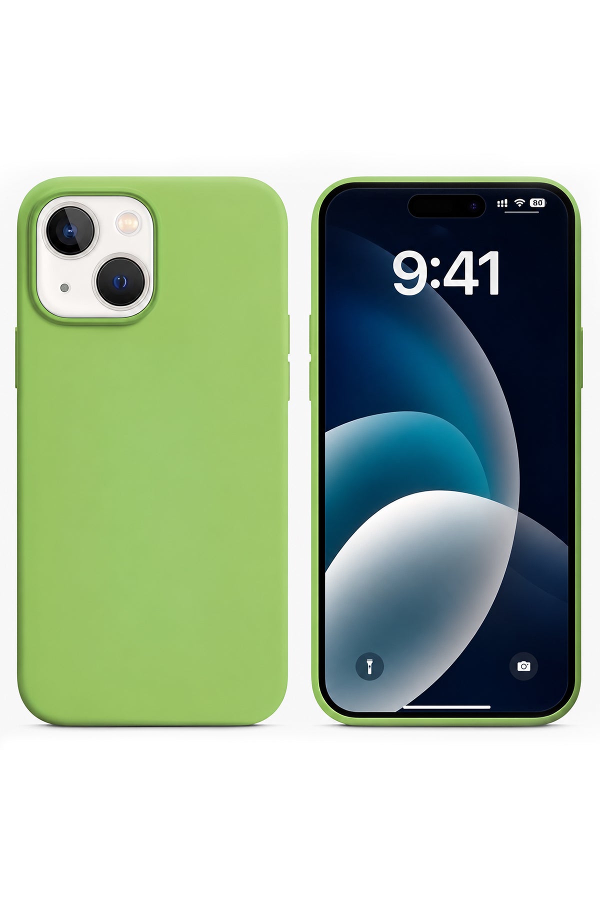 iPhone 13 Soft Touch Lansman Silikon Kılıf Açık Yeşil