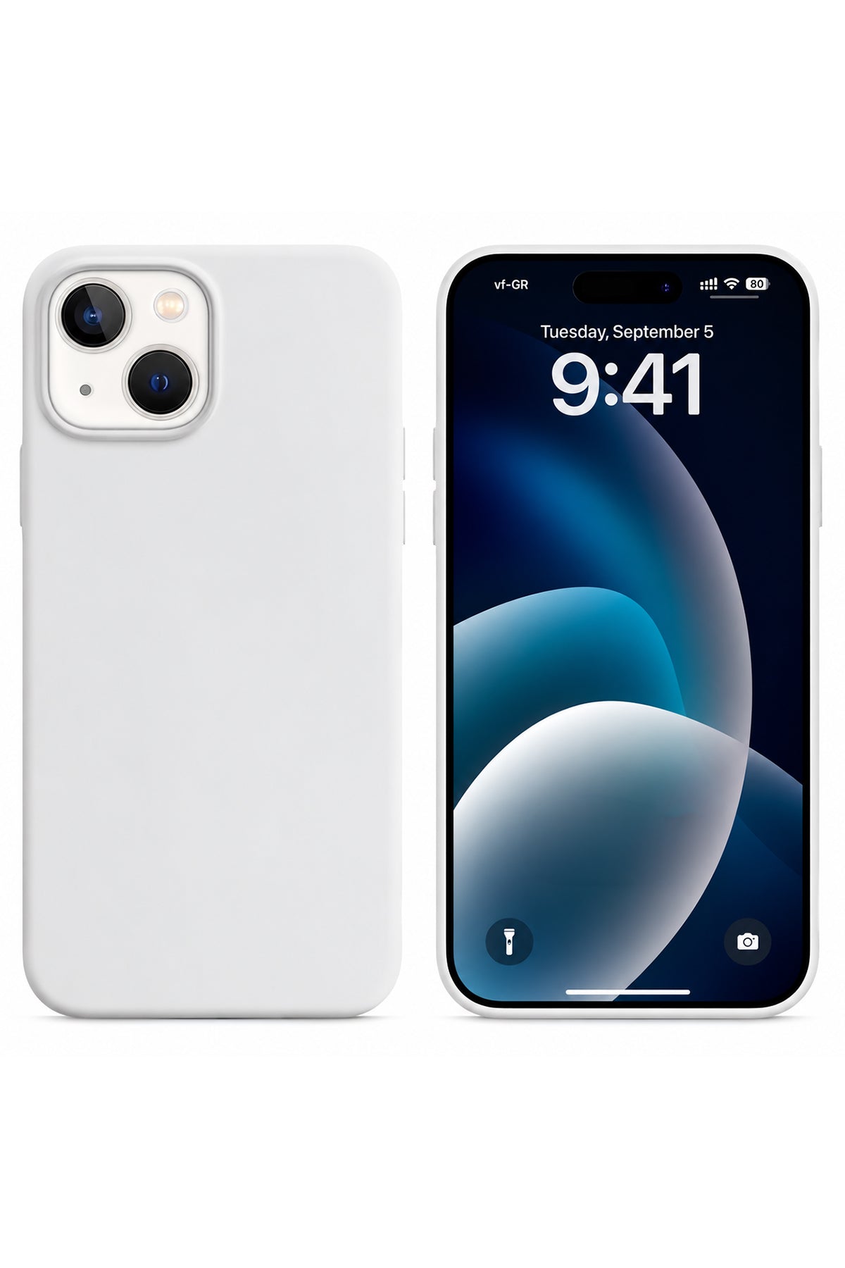 iPhone 15 Soft Touch Lansman Silikon Kılıf Beyaz