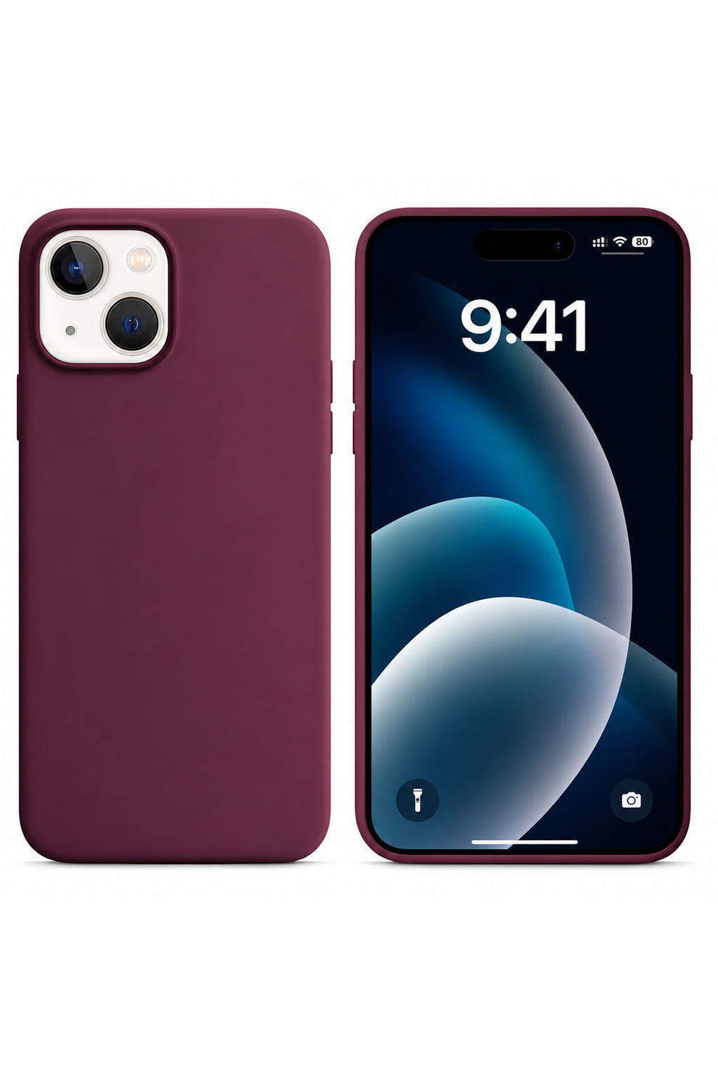 iPhone 15 Soft Touch Lansman Silikon Kılıf Bordo