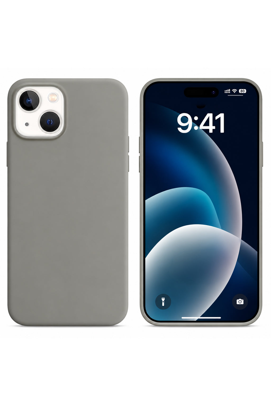 iPhone 15 Soft Touch Lansman Silikon Kılıf Gri