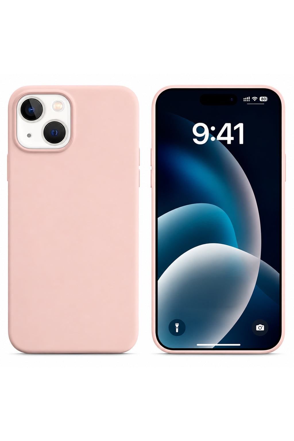 iPhone 15 Soft Touch Lansman Silikon Kılıf Kum Pembe