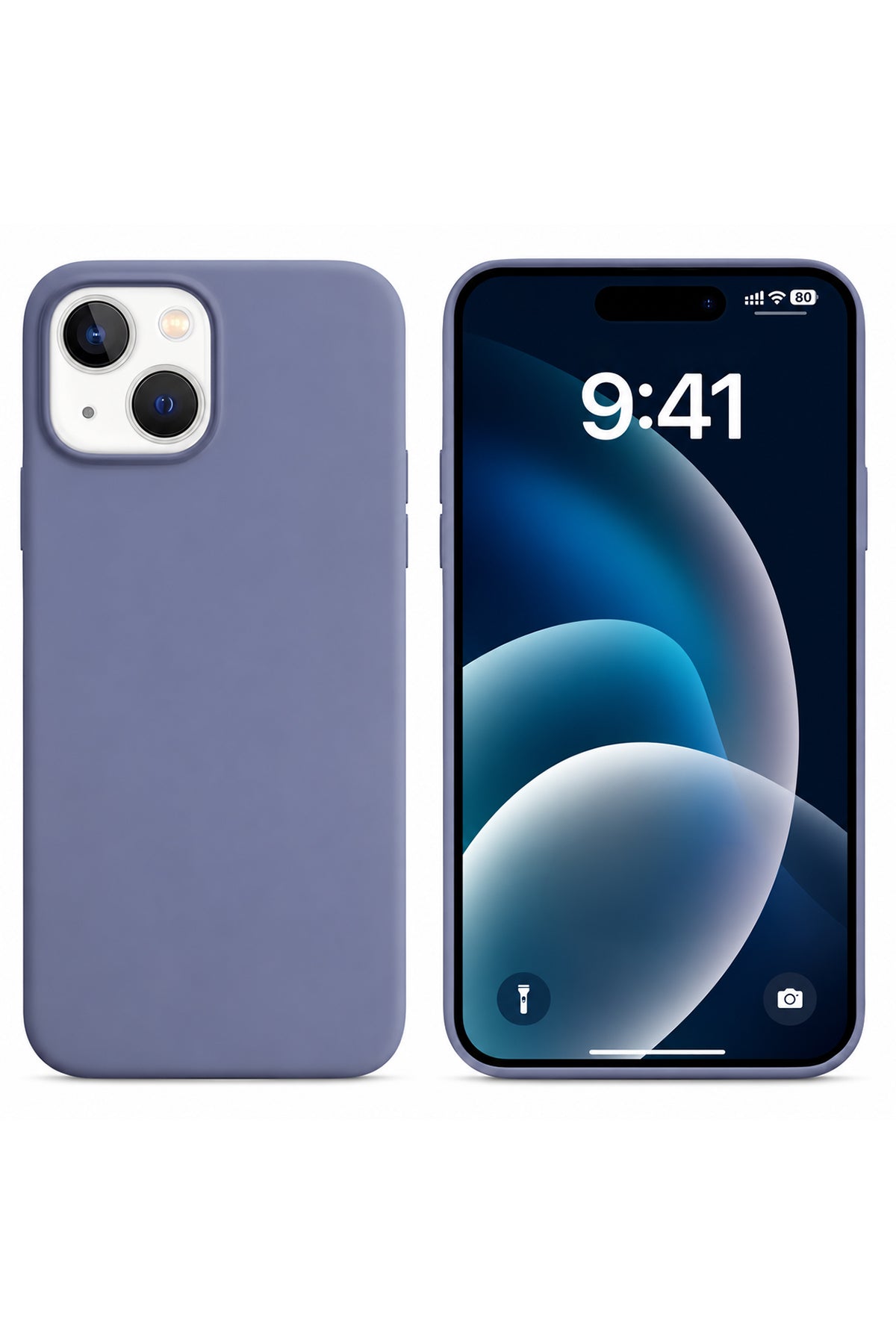 iPhone 15 Plus Soft Touch Lansman Silikon Kılıf Lavanta Grisi