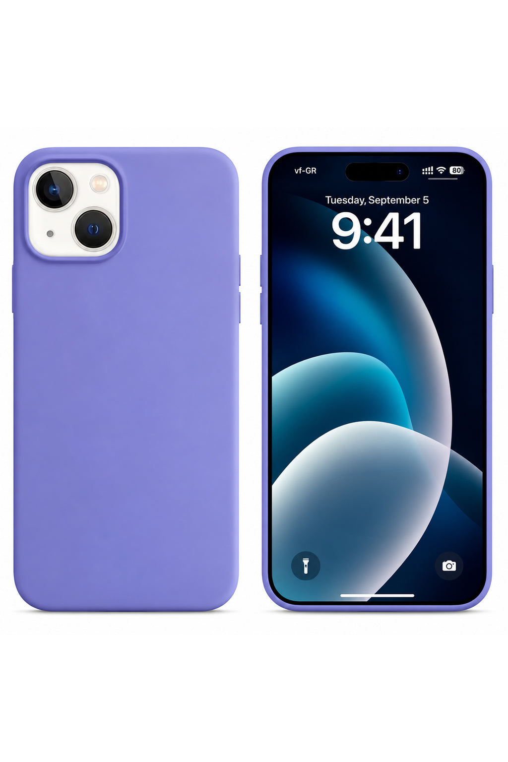 iPhone 15 Soft Touch Lansman Silikon Kılıf Lila