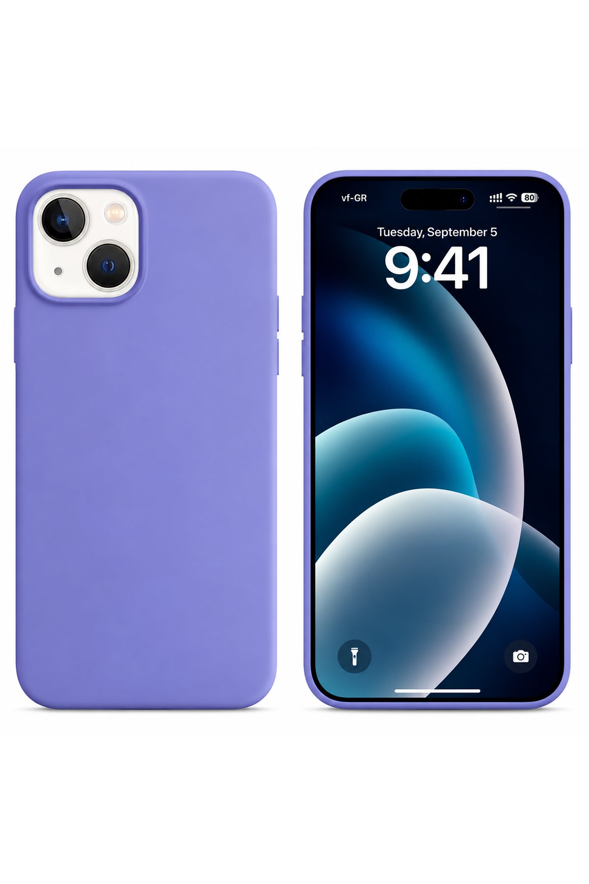 iPhone 15 Soft Touch Lansman Silikon Kılıf Lila