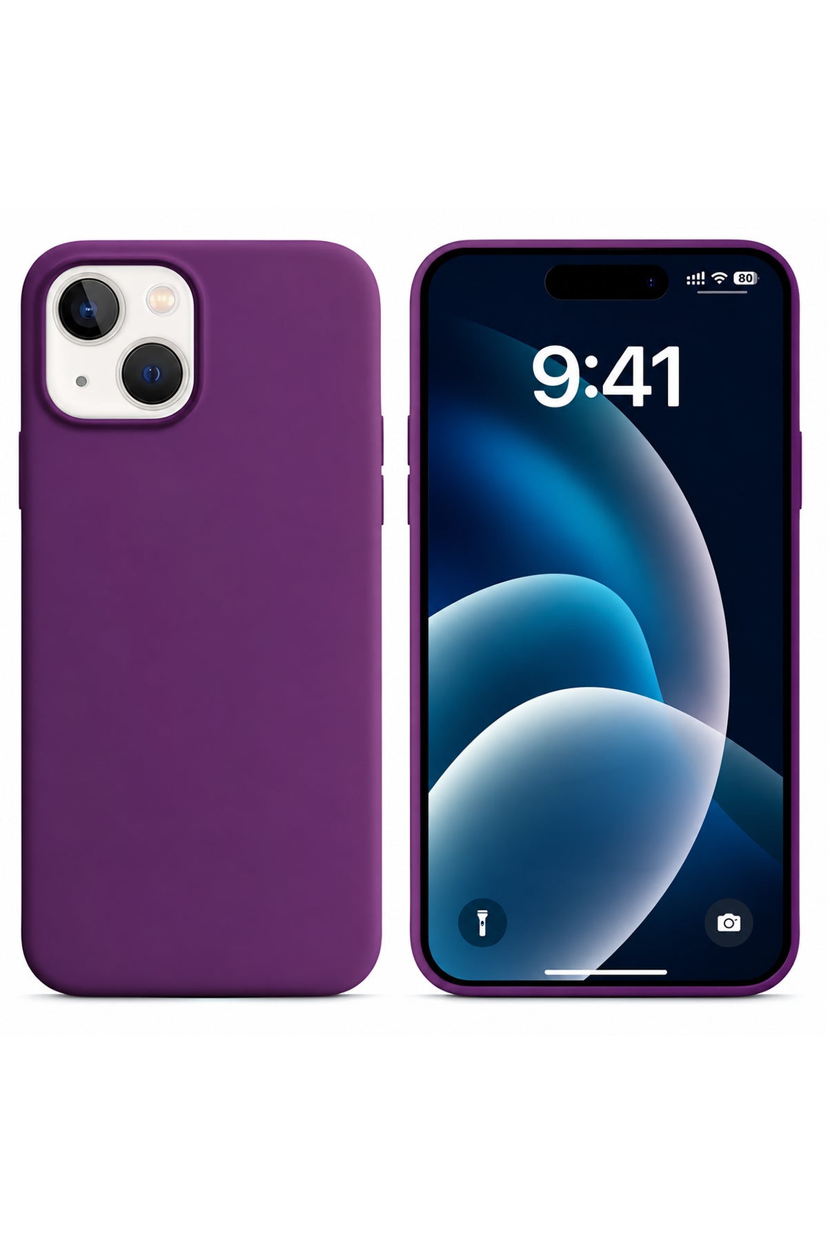 iPhone 15 Soft Touch Lansman Silikon Kılıf Mor