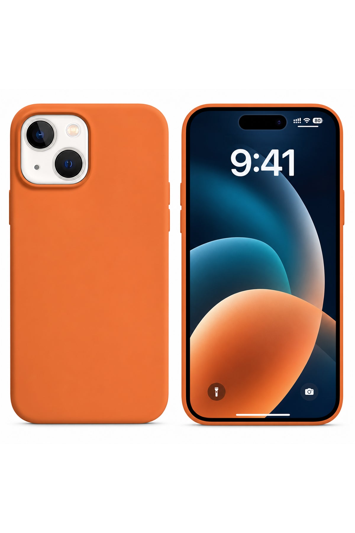 iPhone 15 Soft Touch Lansman Silikon Kılıf Turuncu