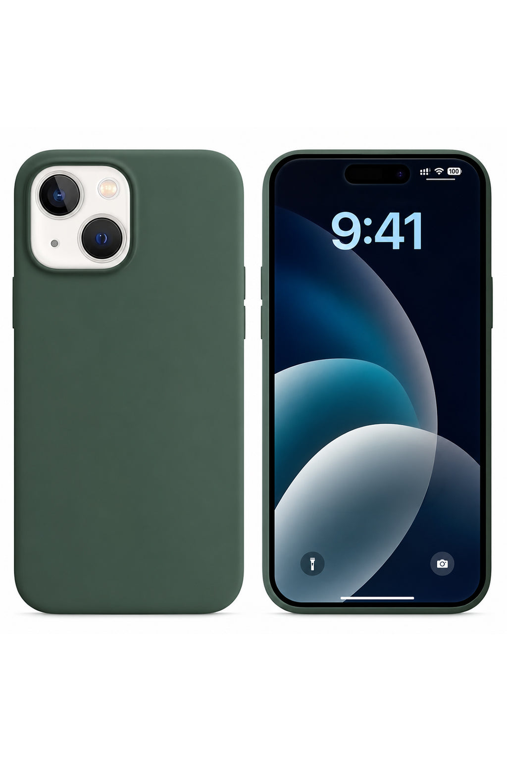iPhone 15 Soft Touch Lansman Silikon Kılıf Yeşil