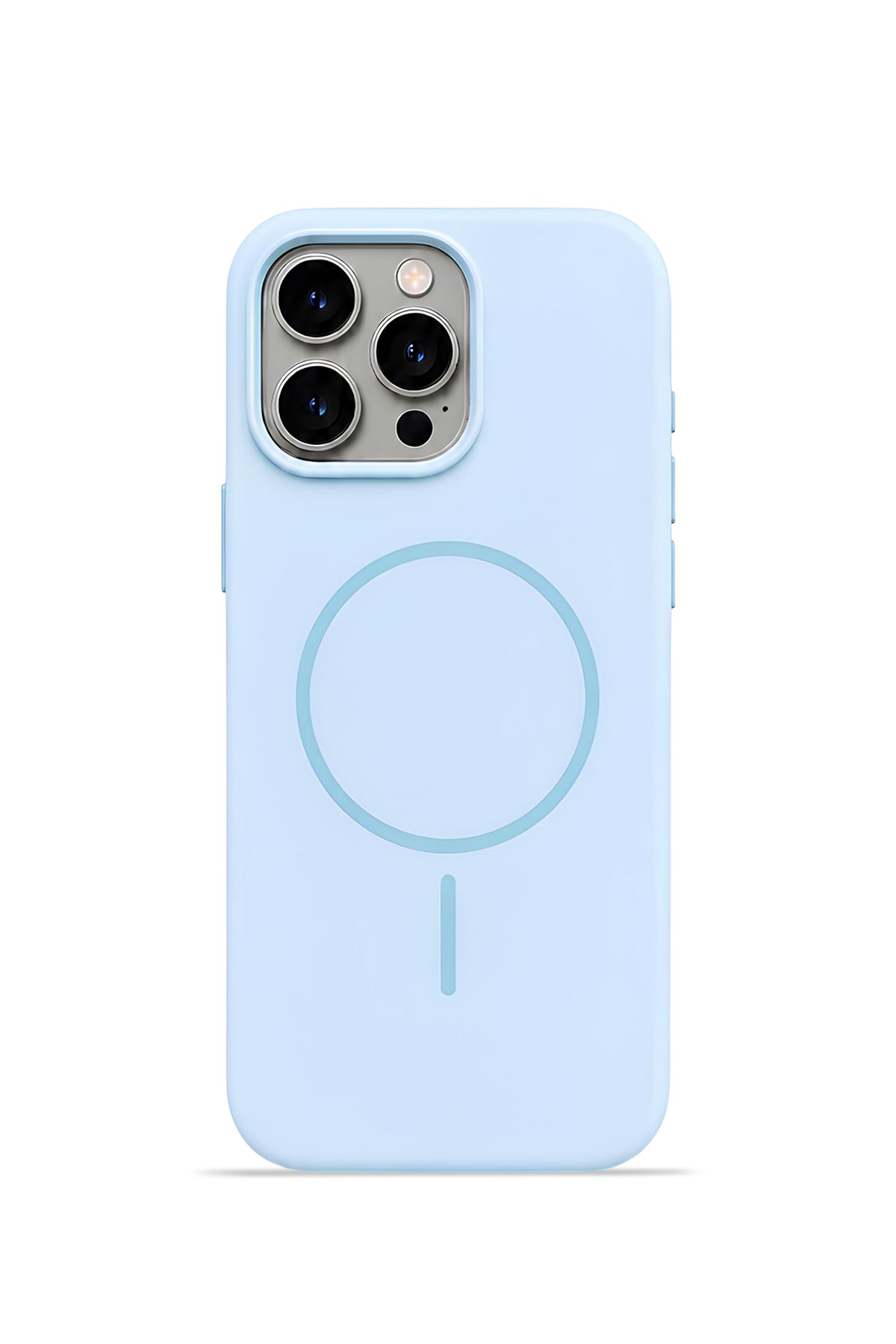 iPhone 15 Pro Mag Core Akıllı MagSafe Animasyonlu Silikon Kılıf Açık Mavi
