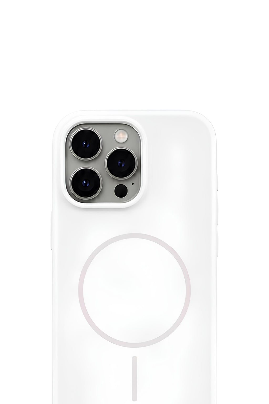 iPhone 15 Pro Mag Core Akıllı MagSafe Animasyonlu Silikon Kılıf Beyaz