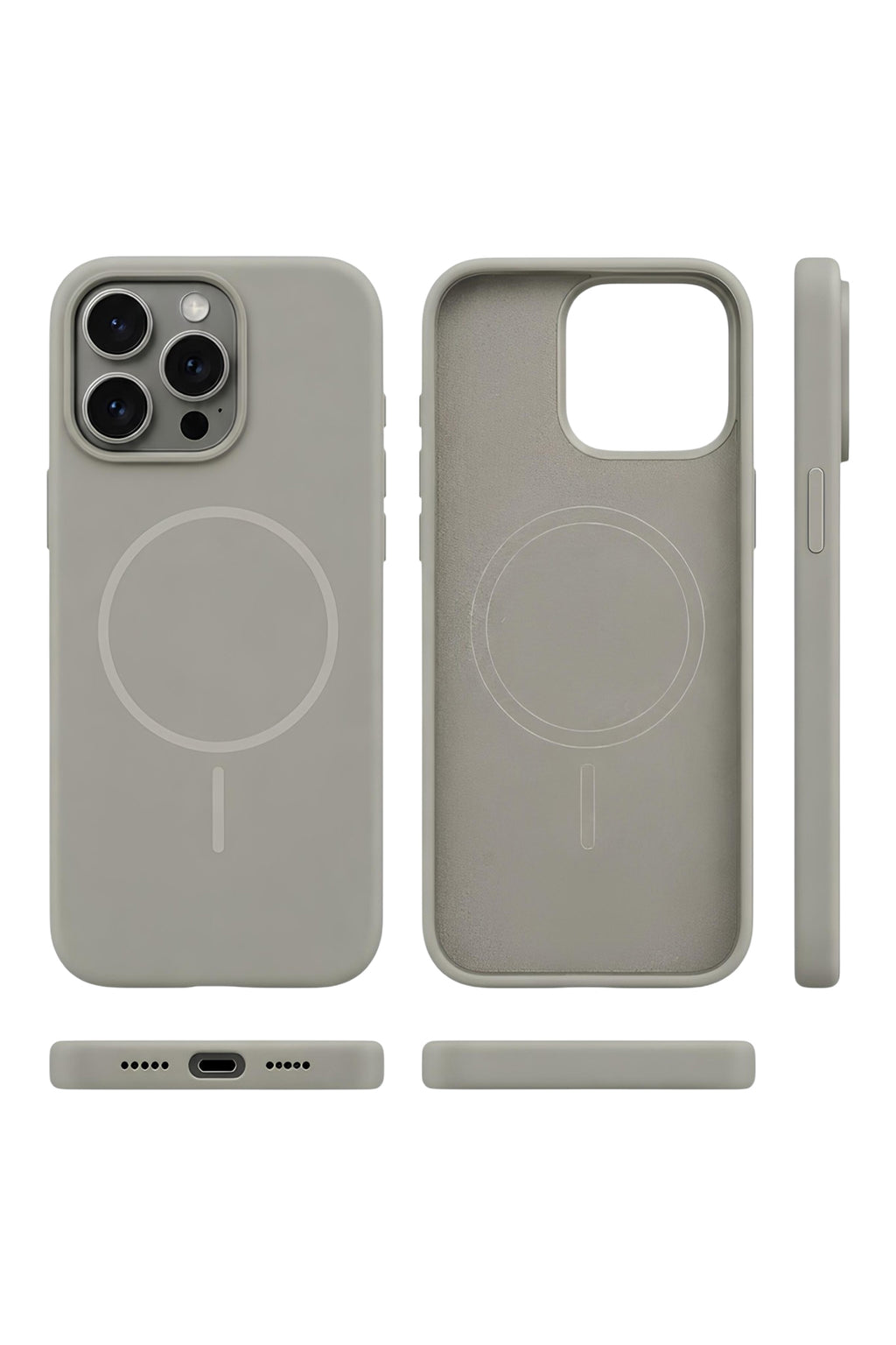 iPhone 16 Pro Mag Core Akıllı MagSafe Animasyonlu Silikon Kılıf Uzay Gri