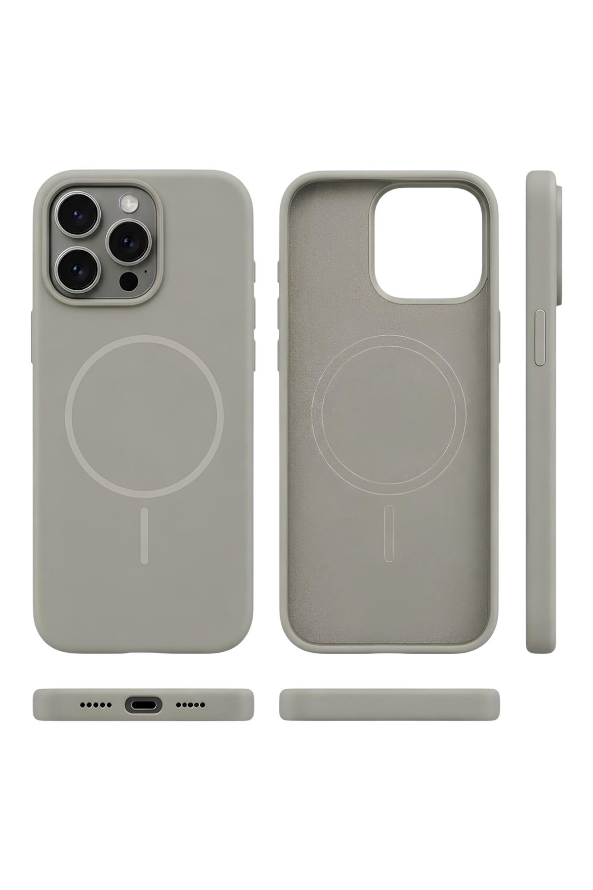 iPhone 16 Pro Mag Core Akıllı MagSafe Animasyonlu Silikon Kılıf Uzay Gri