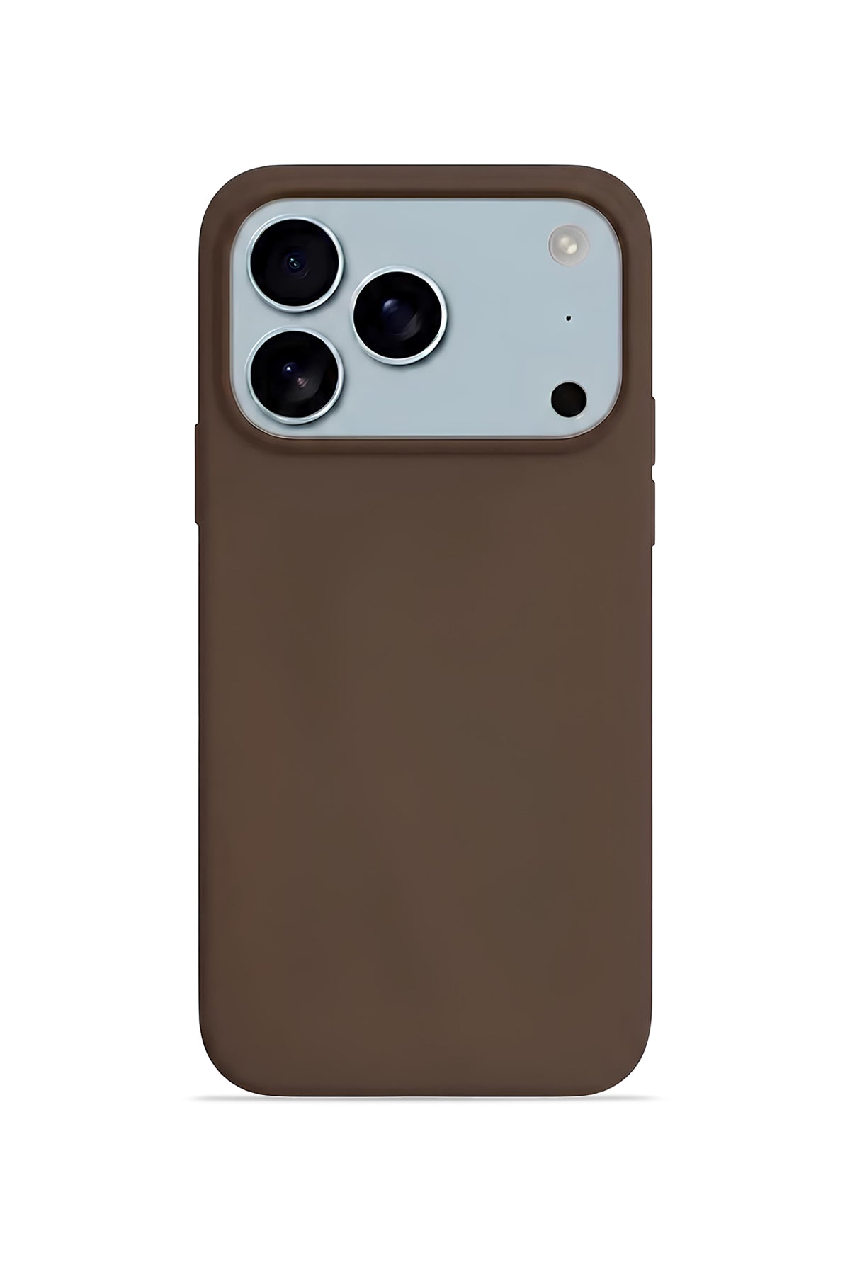 iPhone 17 Pro Max Premium Kadife Lansman Silikon Kılıf Acı Kahve