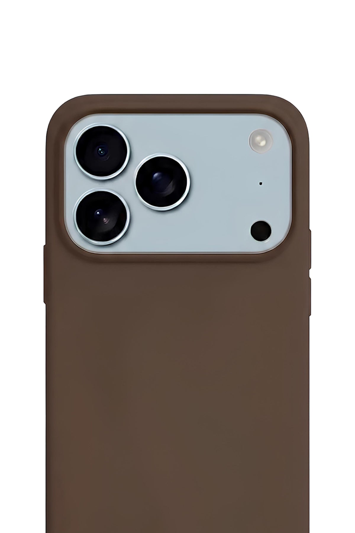 iPhone 17 Pro Max Premium Kadife Lansman Silikon Kılıf Acı Kahve