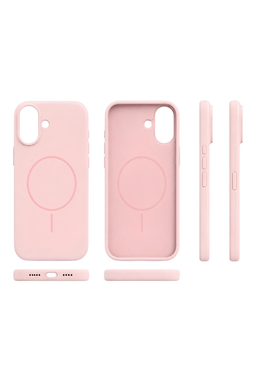 iPhone 17 Mag Core Akıllı MagSafe Animasyonlu Silikon Kılıf Açık Pembe