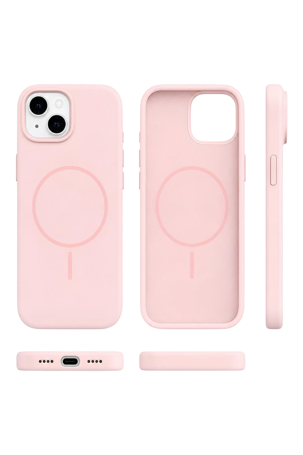 iPhone 13 Mag Core Akıllı MagSafe Animasyonlu Silikon Kılıf Açık Pembe