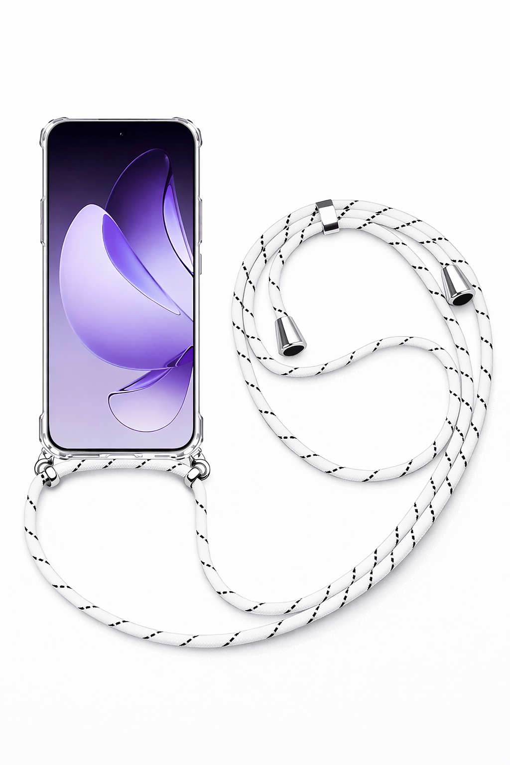 Oppo Askılı Tank Şeffaf Kılıf Beyaz