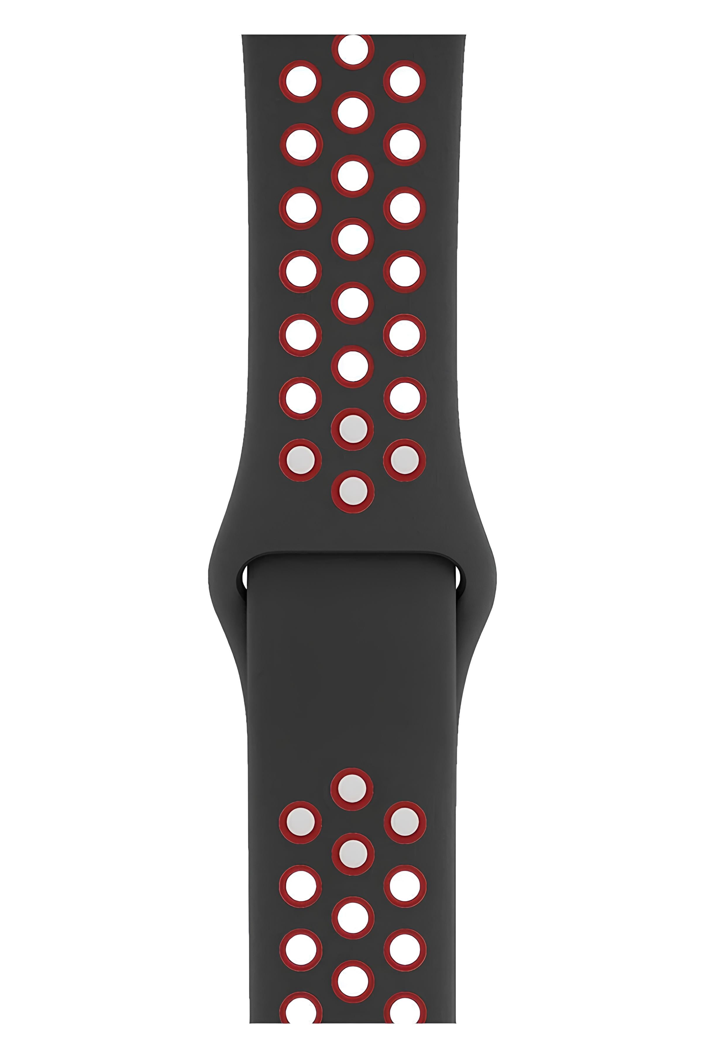 Apple Watch Series Fileli Kordon Siyah-Kırmızı