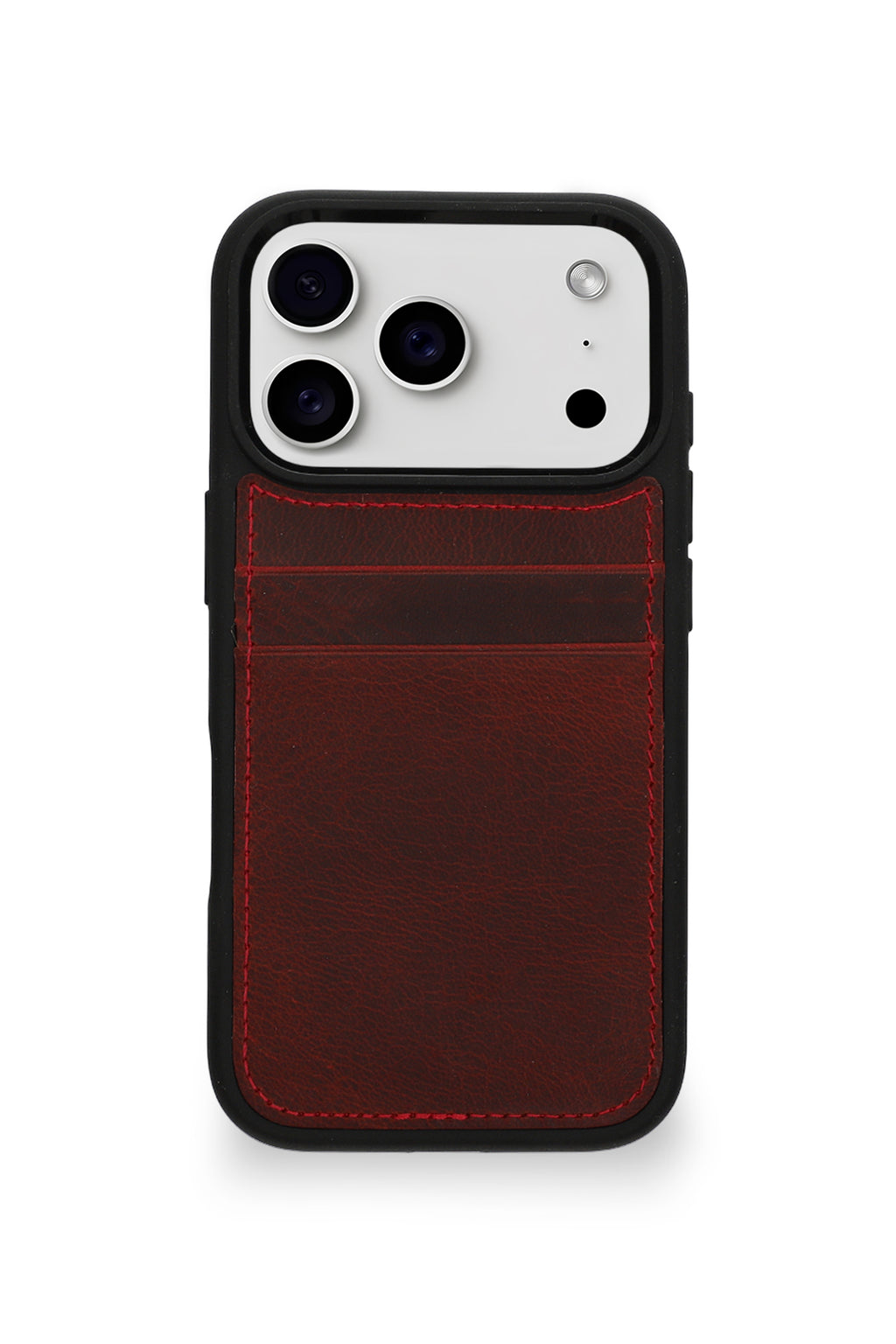 Vintage Wallet Kartlıklı Premium Deri Kılıf iPhone 17 Pro Max Rustik Bordo