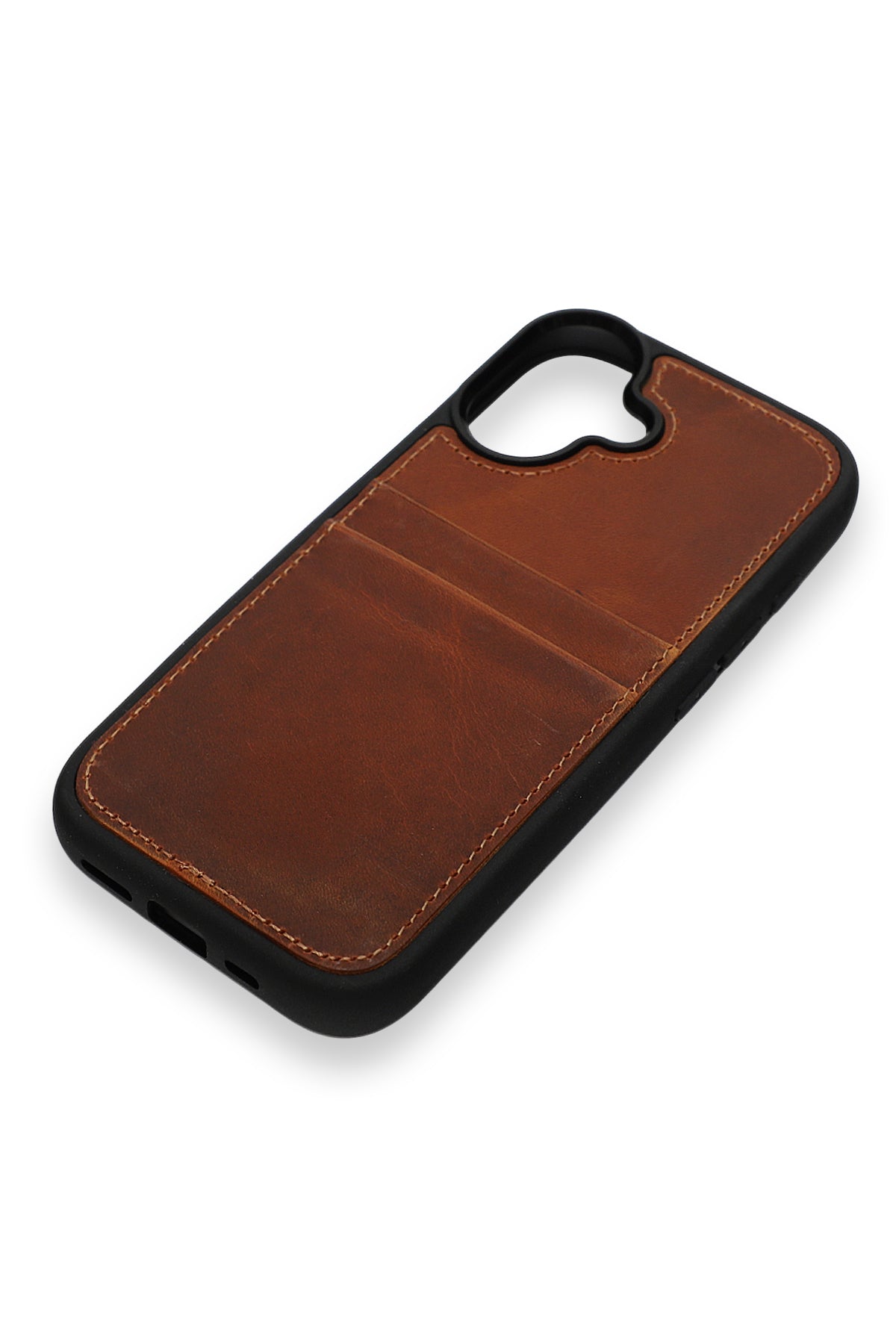 Vintage Wallet Kartlıklı Premium Deri Kılıf iPhone 17 Eskitme Taba