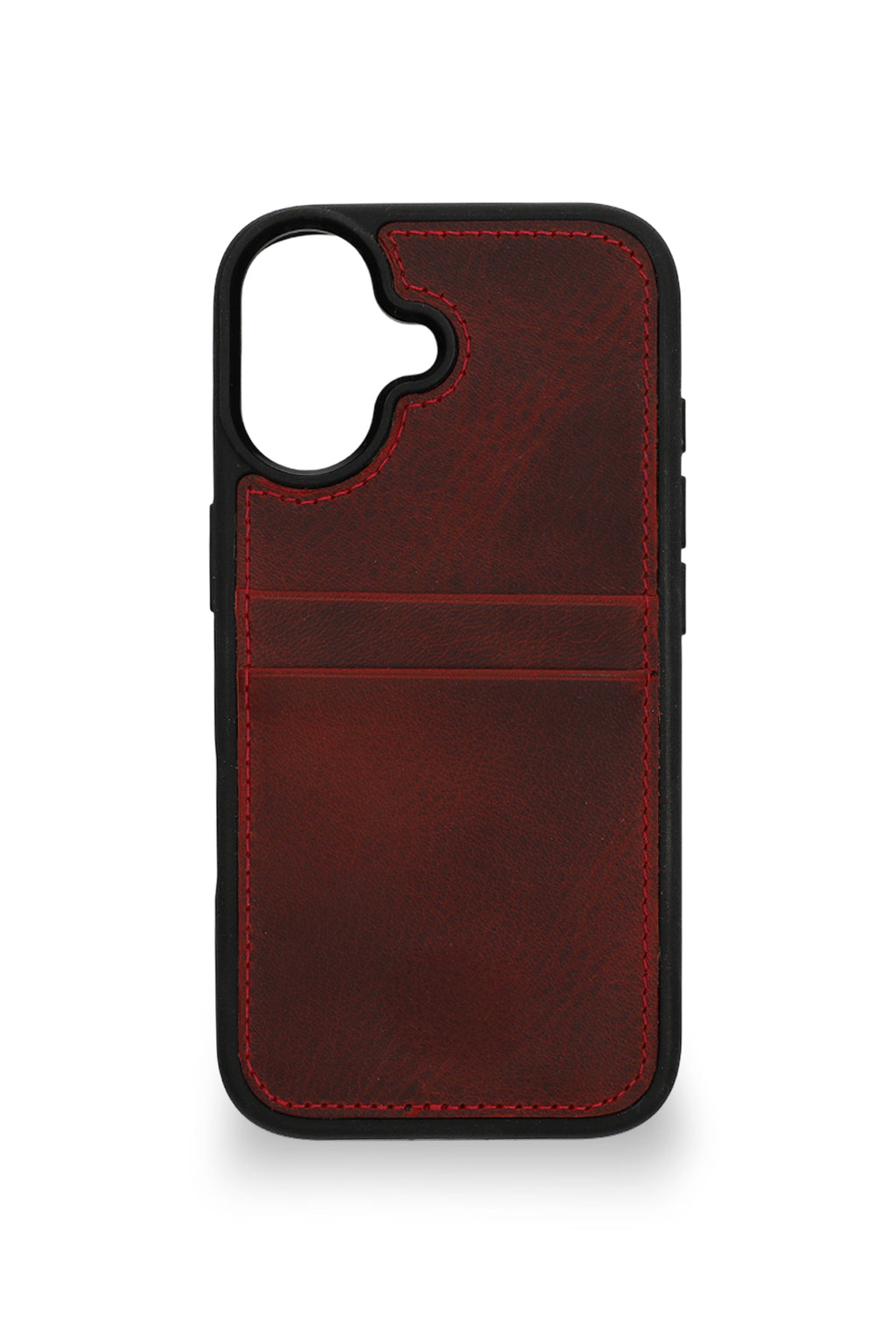 Vintage Wallet Kartlıklı Premium Deri Kılıf iPhone 17 Rustik Bordo