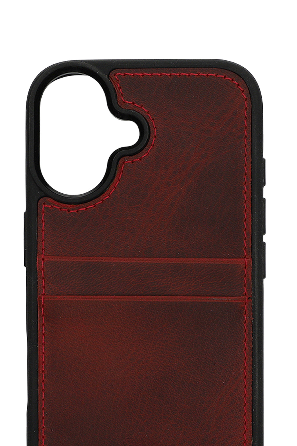 Vintage Wallet Kartlıklı Premium Deri Kılıf iPhone 17 Rustik Bordo
