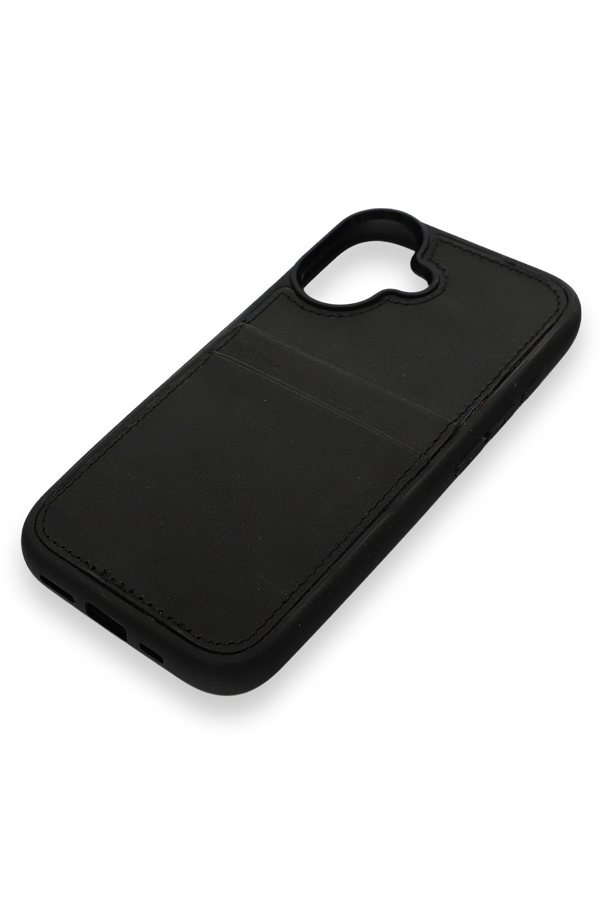 Vintage Wallet Kartlıklı Premium Deri Kılıf iPhone 17 Mat Siyah