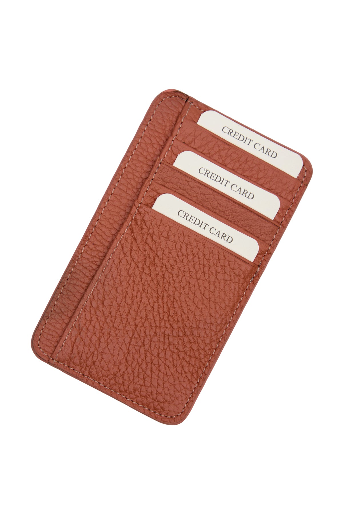 Hakiki Deri Unısex Kartlık Kiremit