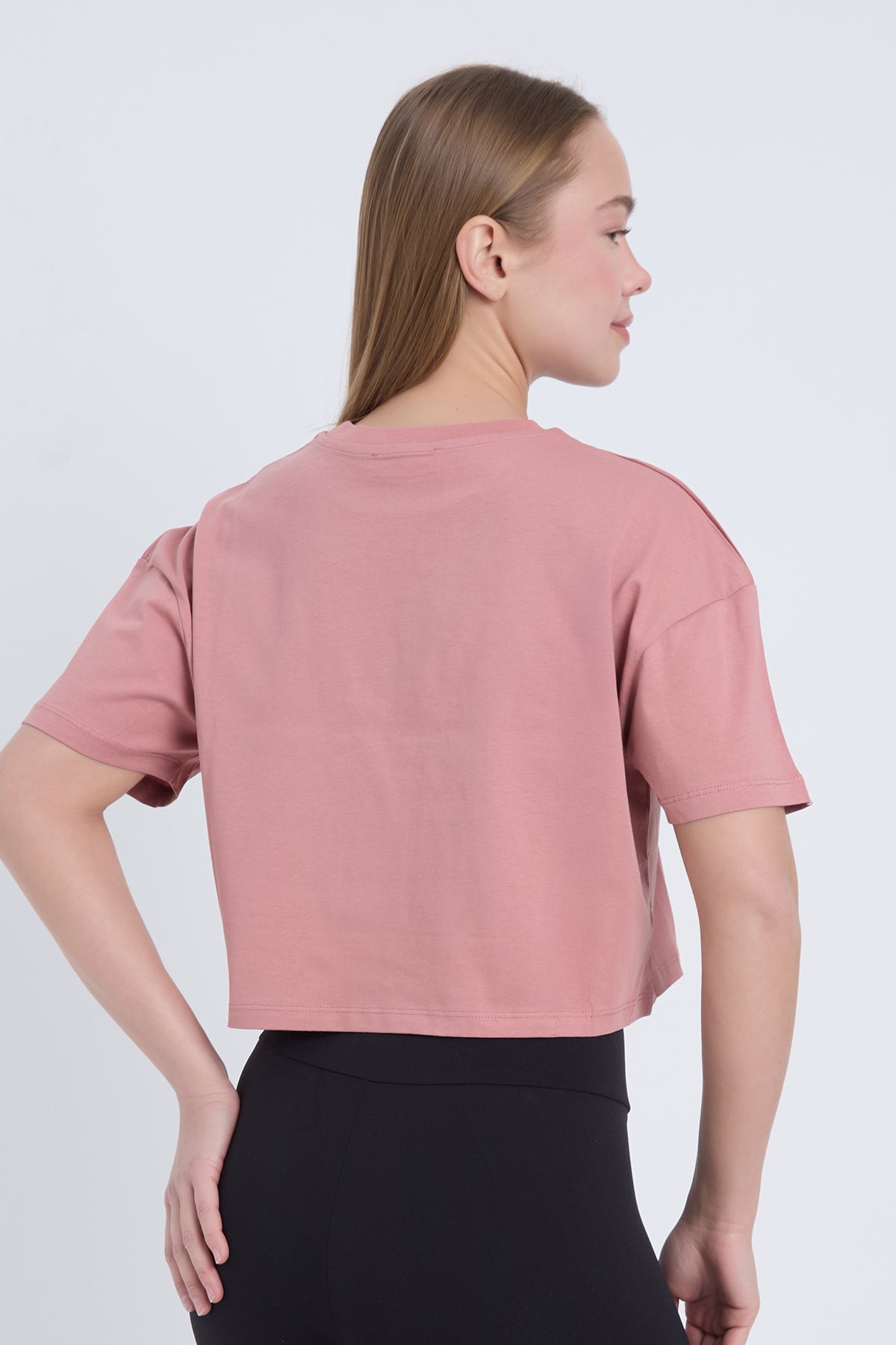 Kadın Oversize More Mactha Baskılı Beyaz Renk Crop