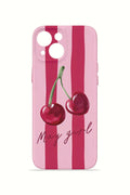 iPhone 14 Valestra İnce Kamera Korumalı Mika Kılıf Cherry Girl