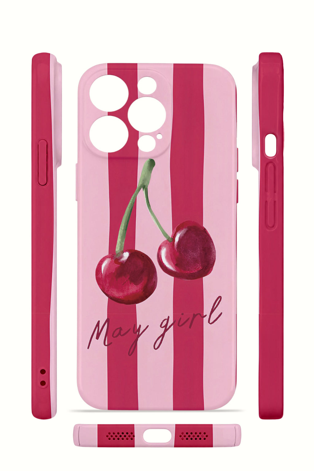 iPhone 14 Pro Max Valestra İnce Kamera Korumalı Mika Kılıf Cherry Girl