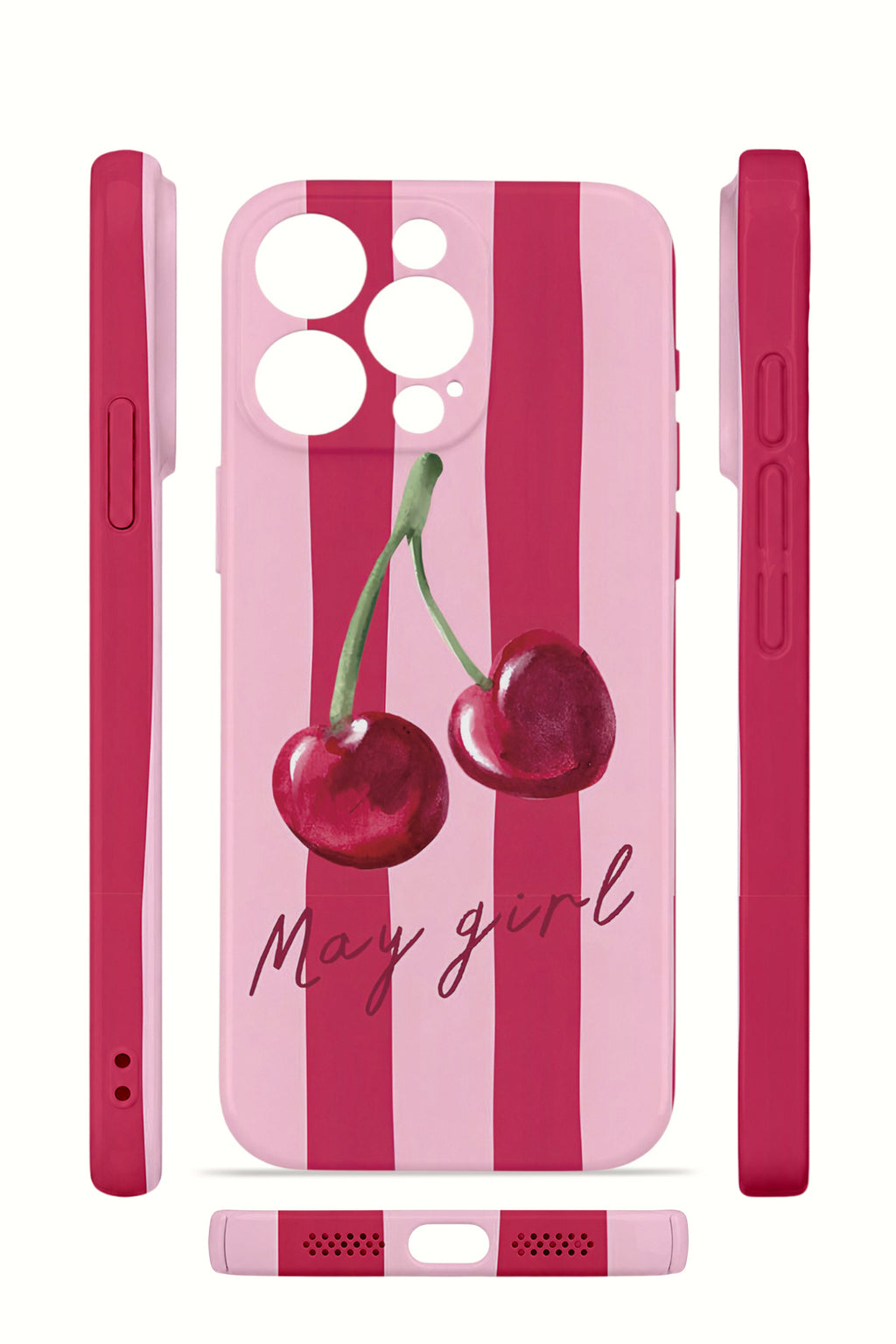 iPhone 15 Pro Valestra İnce Kamera Korumalı Mika Kılıf Cherry Girl