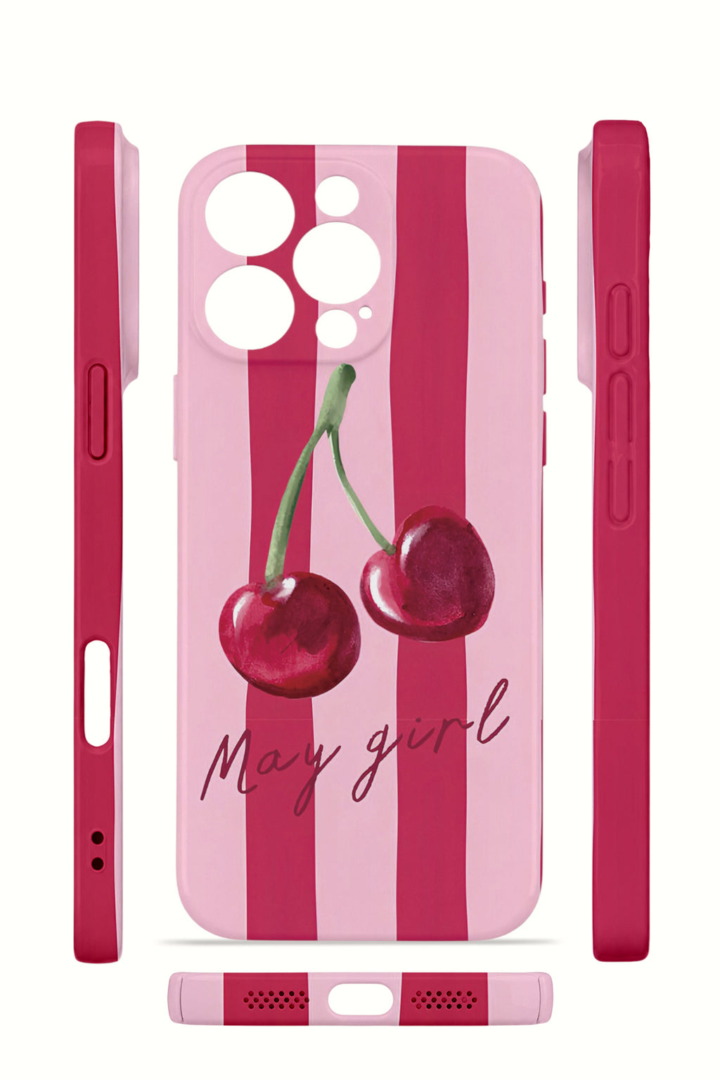 iPhone 16 Pro Max Valestra İnce Kamera Korumalı Mika Kılıf Cherry Girl