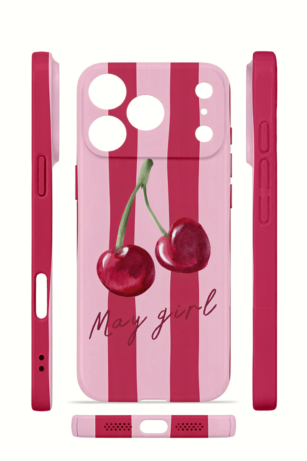 iPhone 17 Pro Max Valestra İnce Kamera Korumalı Mika Kılıf Cherry Girl