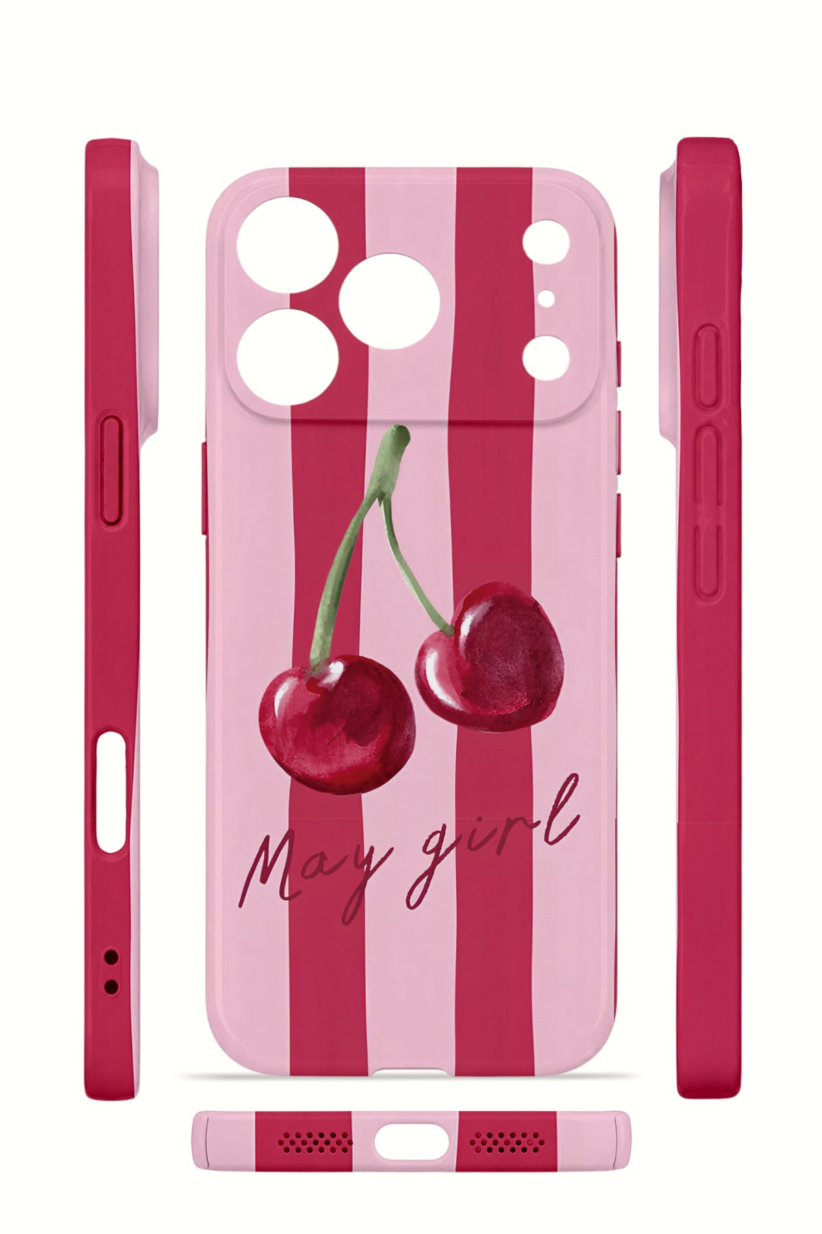 iPhone 17 Pro Max Valestra İnce Kamera Korumalı Mika Kılıf Cherry Girl