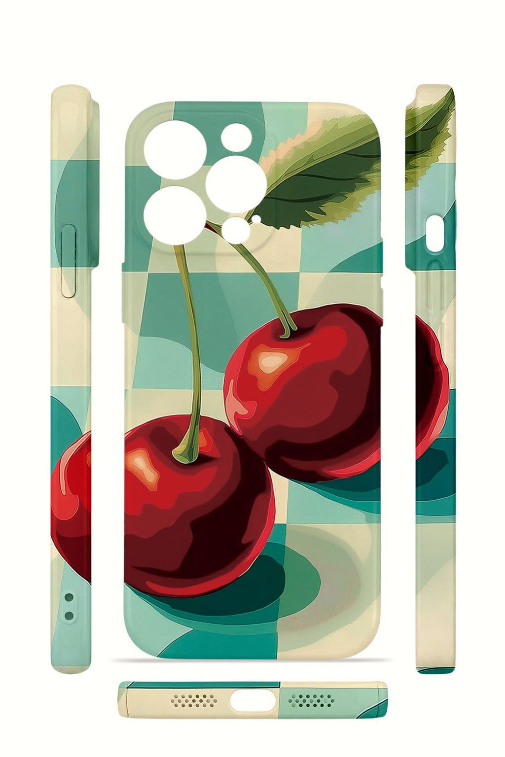 iPhone 12 Pro Valestra İnce Kamera Korumalı Mika Kılıf Cherry Picnic