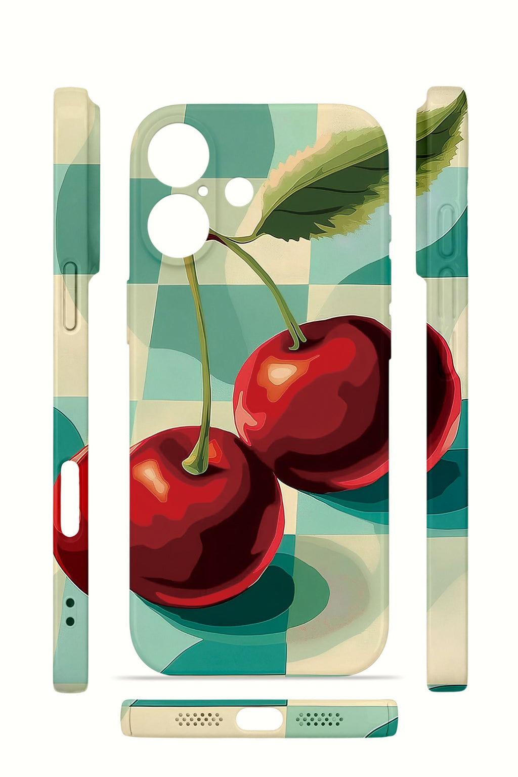 iPhone 16 Valestra İnce Kamera Korumalı Mika Kılıf Cherry Picnic