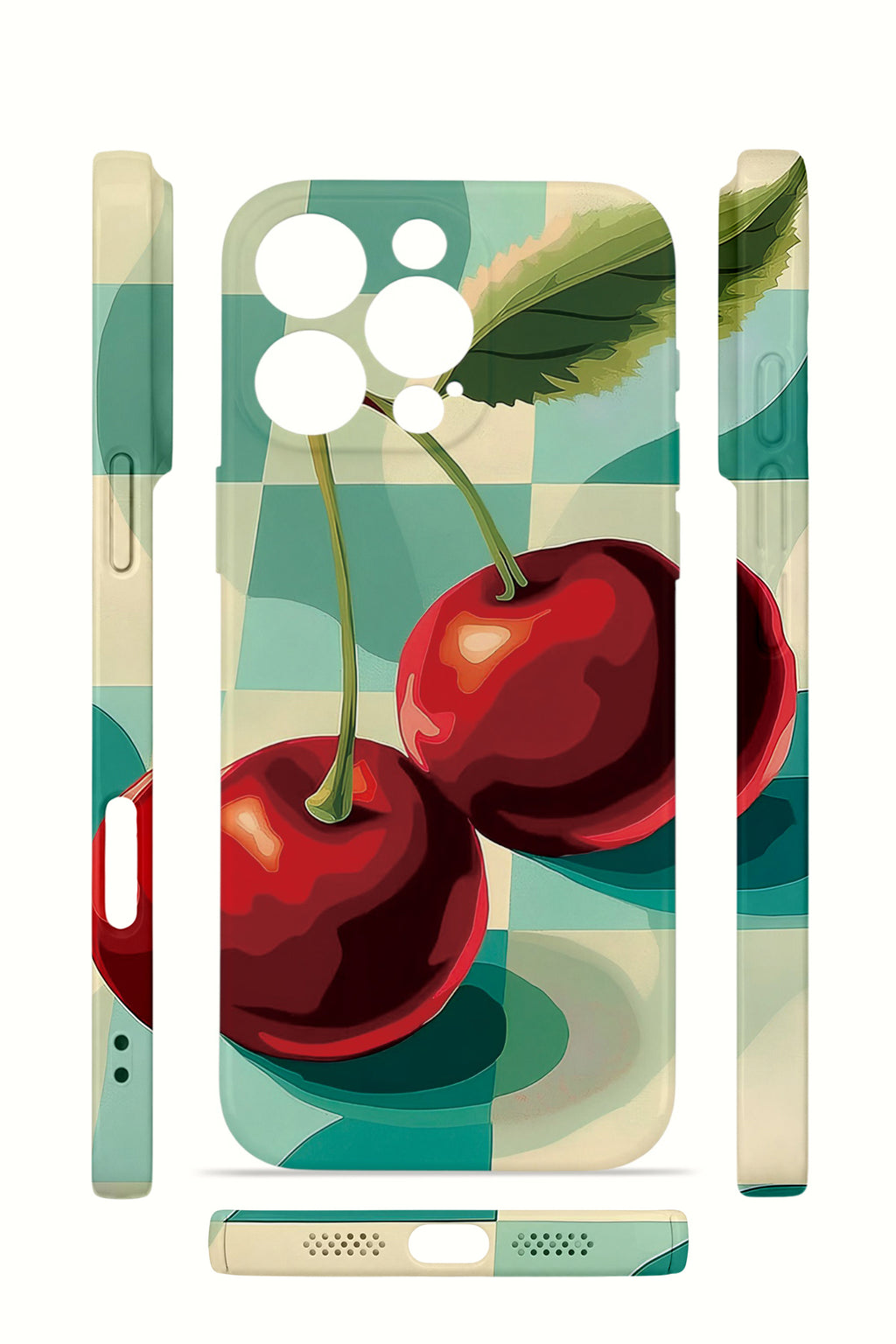 iPhone 16 Pro Valestra İnce Kamera Korumalı Mika Kılıf Cherry Picnic