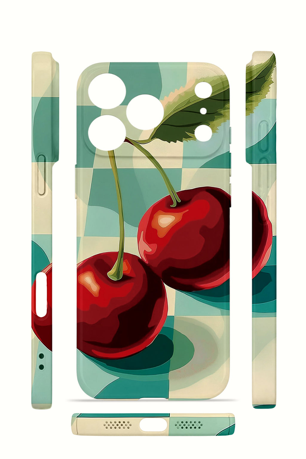iPhone 17 Pro Max Valestra İnce Kamera Korumalı Mika Kılıf Cherry Picnic