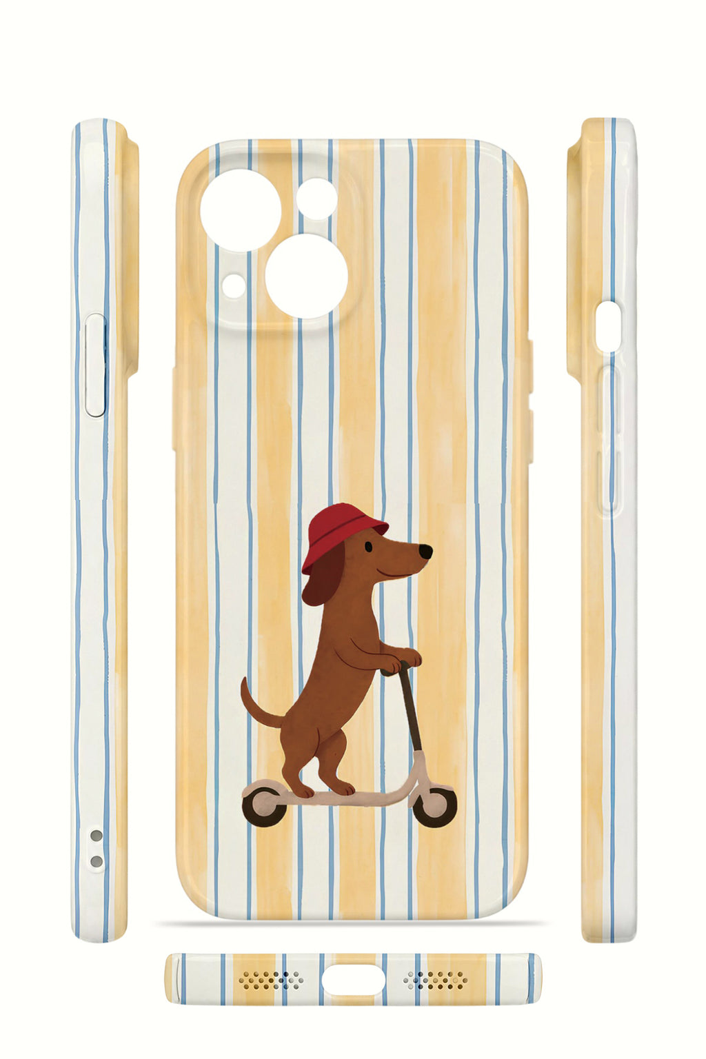 iPhone 13 Valestra İnce Kamera Korumalı Mika Kılıf Dachshund Riviera