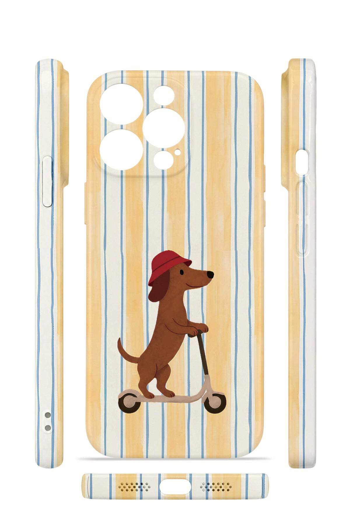 iPhone 12 Pro Valestra İnce Kamera Korumalı Mika Kılıf Dachshund Riviera