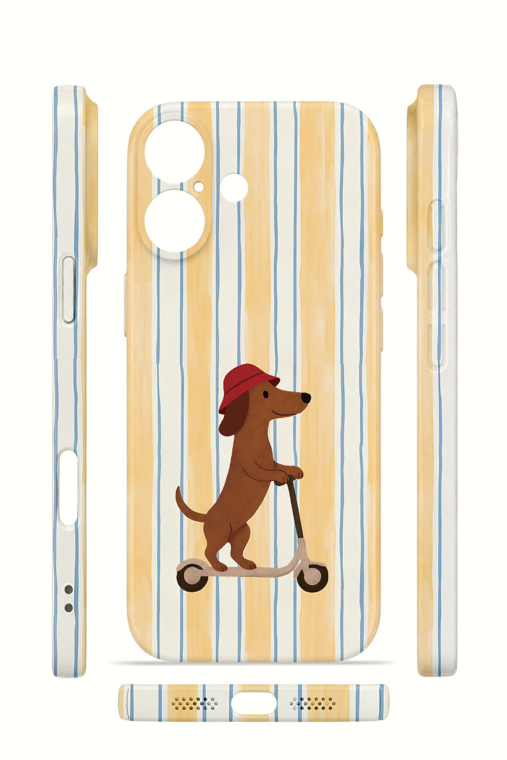 iPhone 16 Valestra İnce Kamera Korumalı Mika Kılıf Dachshund Riviera