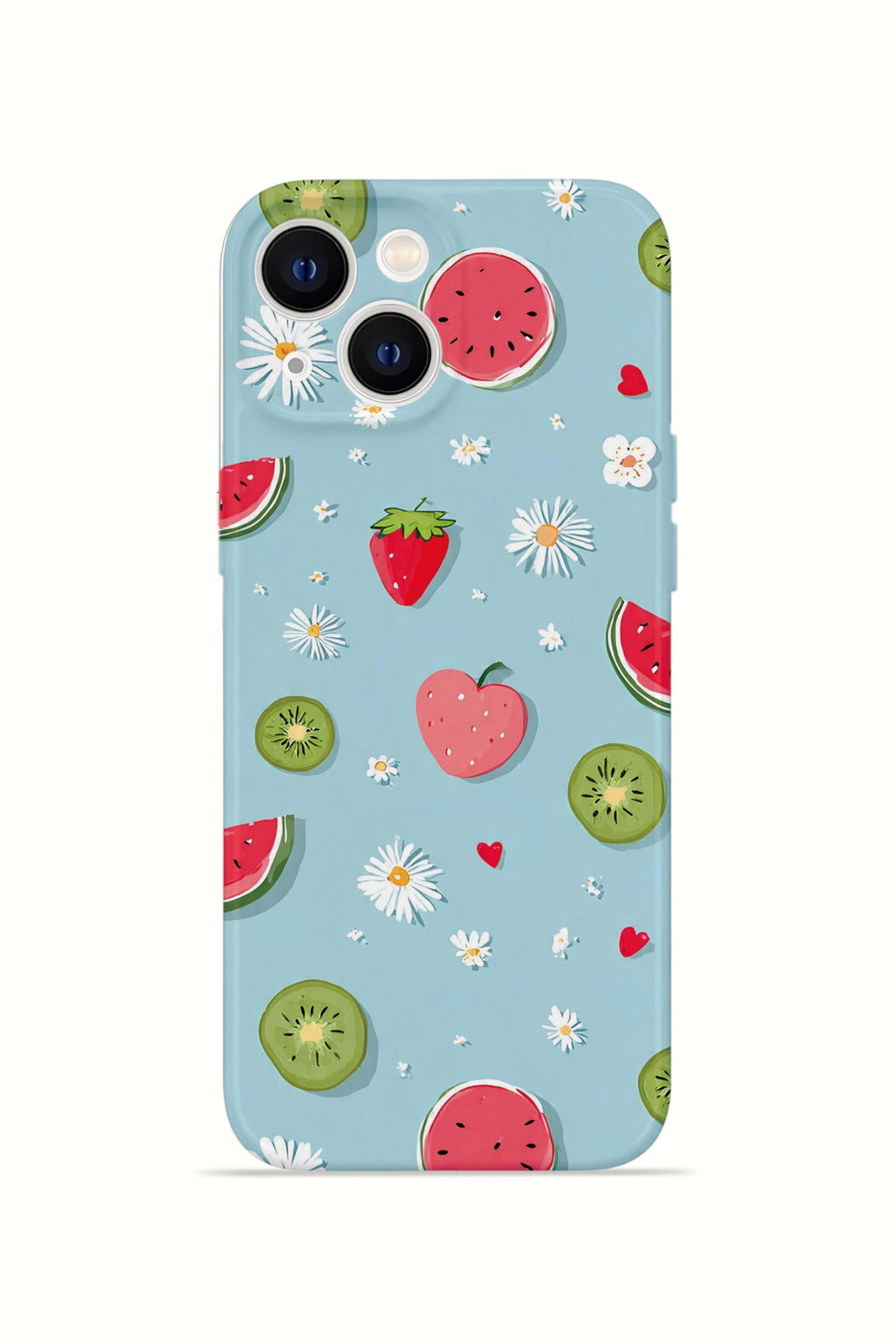 iPhone 14 Plus Valestra İnce Kamera Korumalı Mika Kılıf Fruit Confetti Sky