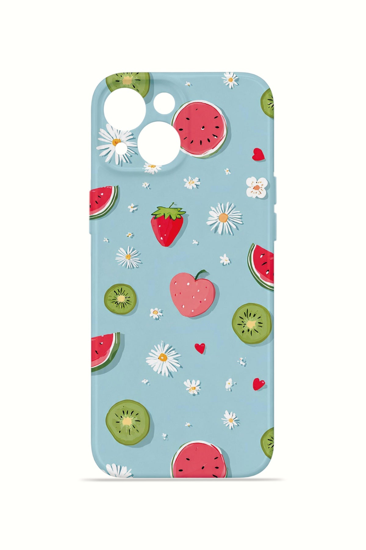 iPhone 13 Valestra İnce Kamera Korumalı Mika Kılıf Fruit Confetti Sky